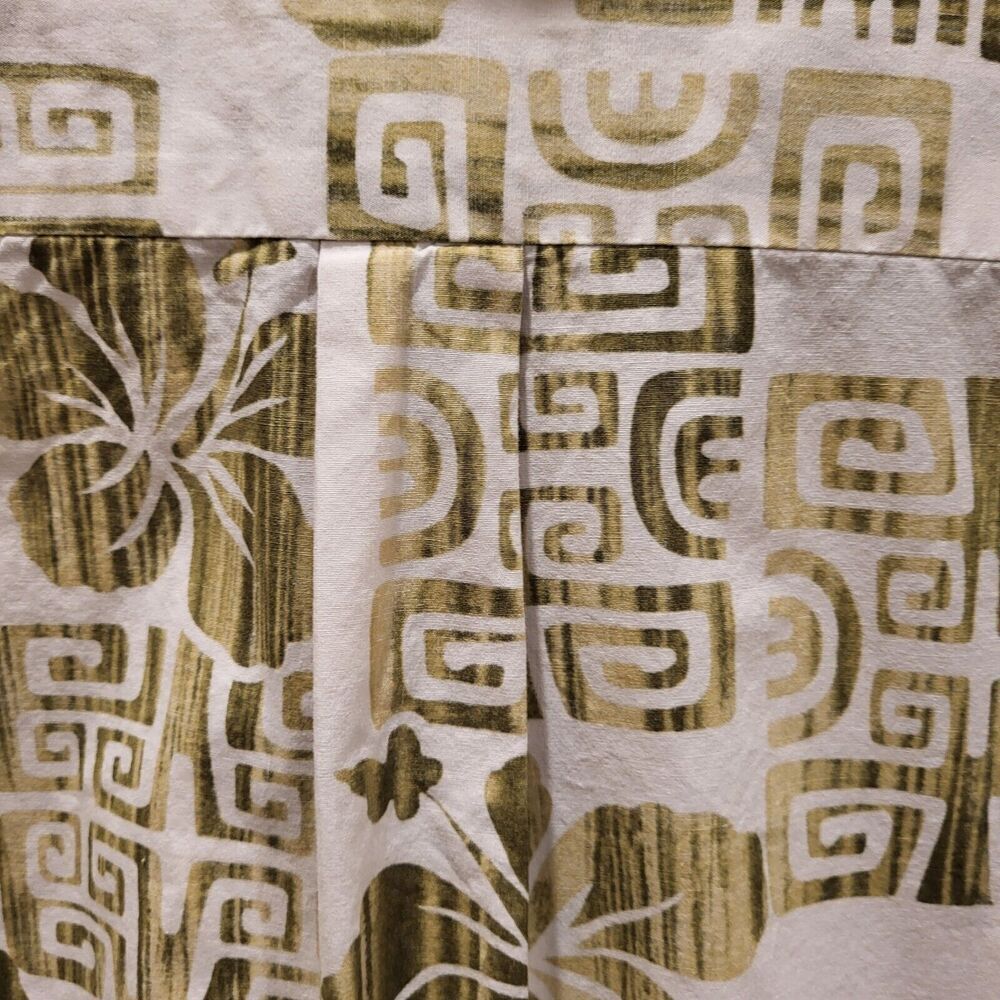 Vintage Men's XL Hawaiian Shirt All Cotton Green White Design Made in Hawaii - Picture 13 of 16